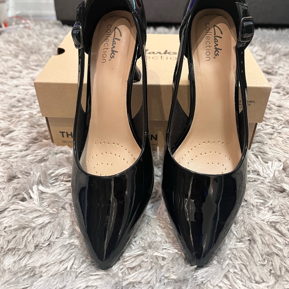 Clarks Black Heels - WORN ONCE